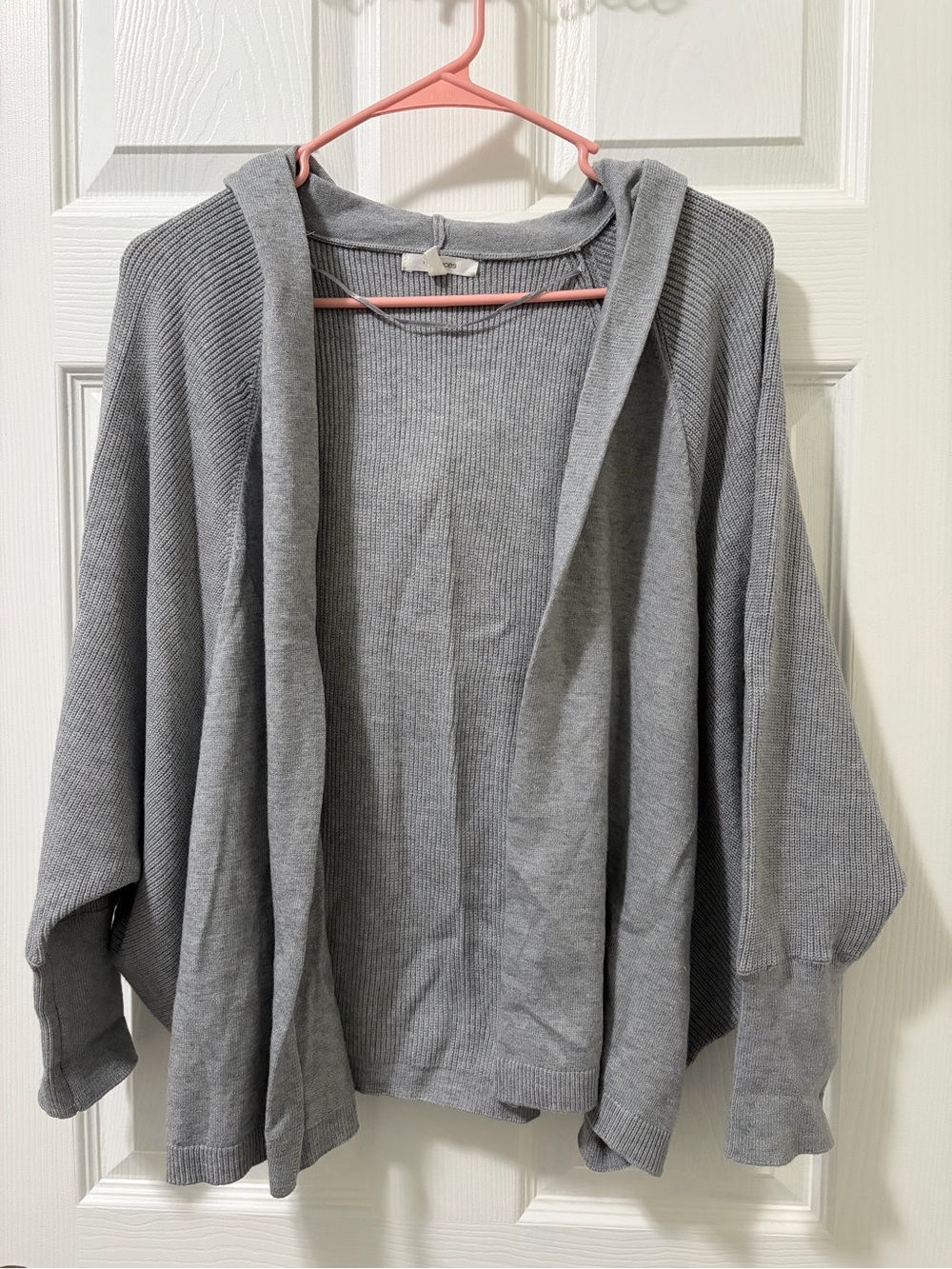 Maurices Gray Hooded Knit Cape